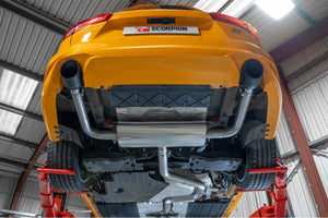 Scorpion GPF-back udstødning til Ford Focus, Daytona Ceramic, set nedefra
