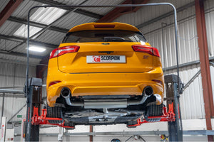 Scorpion GPF-back udstødning til Ford Focus, Daytona, set bagfra