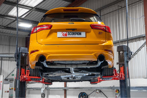 Scorpion GPF-back udstødning til Ford Focus, Daytona Ceramic, set bagfra