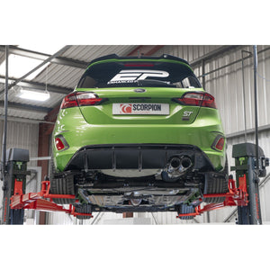 Scorpion GPF-back udstødning til Ford MK8.5 Fiesta, Daytona, set bagfra