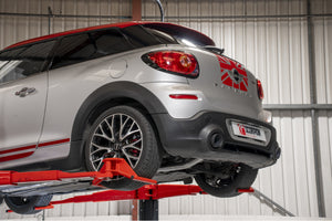 Scorpion cat-back udstødning til Mini Countryman – ikke-resoneret, Daytona Ceramic, set fra siden