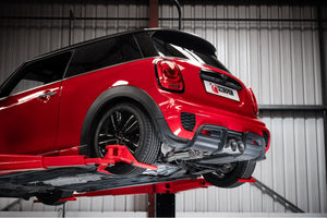 Scorpion cat-back udstødning til Mini Cooper S F56 med ventiler, STW, set fra siden