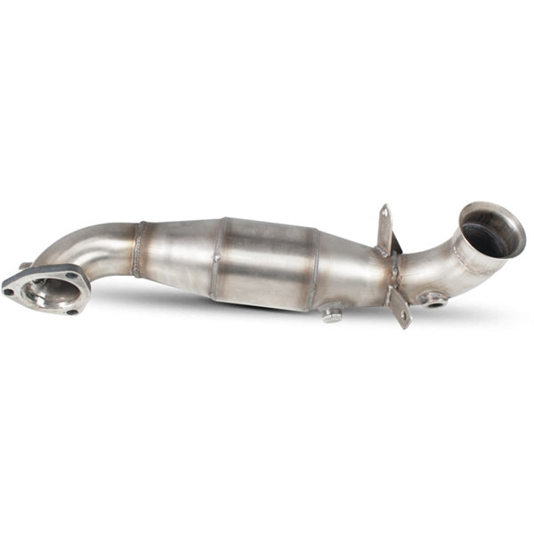Scorpion downpipe med sportskatalysator, set skråt bagfra