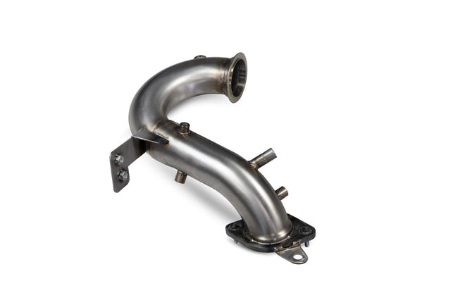 Scorpion de-cat downpipe til Renault Megane R.S. 300 Trophy, set skråt bagfra