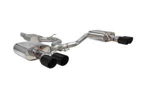 Scorpion GPF-back udstødning til Seat Leon – resoneret, Daytona (quad) Ceramic, set skråt bagfra