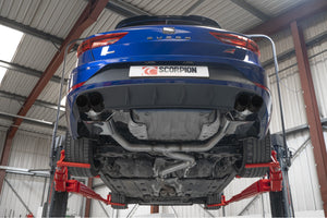 Scorpion GPF-back udstødning til Seat Leon – ikke-resoneret, Daytona Ceramic, set nedefra