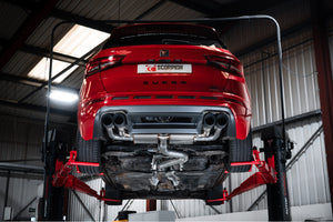 Scorpion GPF-back udstødning til CUPRA Ateca – ikke-resoneret, Daytona Ceramic, set bagfra
