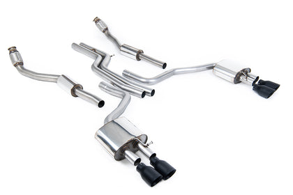 Milltek cat-back udstødning til Audi S6 4.0 TFSI C7 quattro, ikke-resoneret, sorte tips
