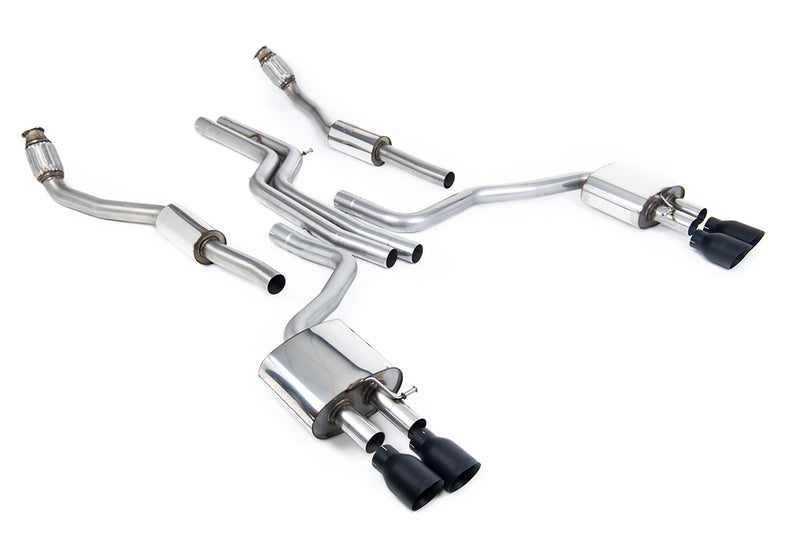 Milltek cat-back udstødning til Audi S6 4.0 TFSI C7 quattro, ikke-resoneret, sorte tips