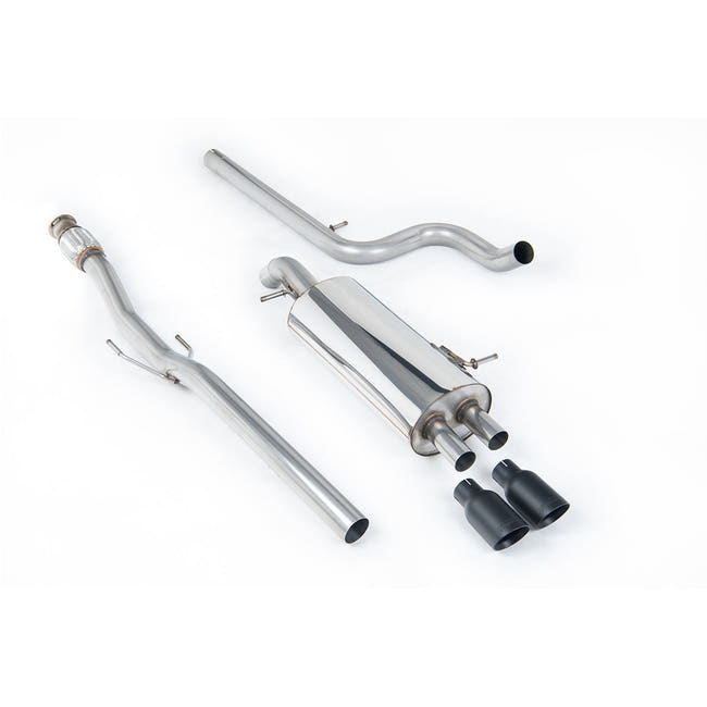 Milltek cat-back udstødning til Citroen DS3 1.6 THP 16V DSport, ikke-resoneret, sorte tips