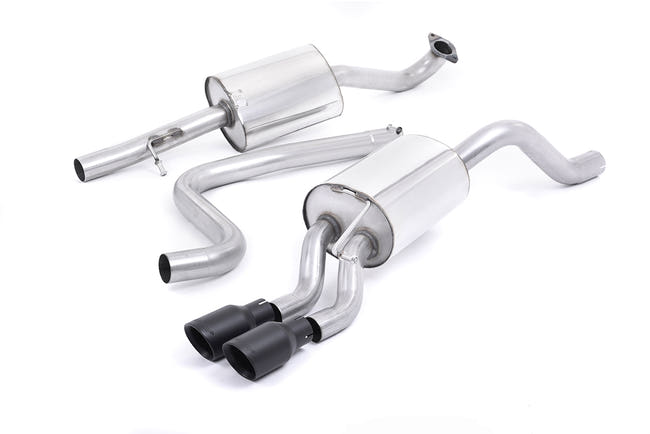 Milltek cat-back udstødning til Ford Fiesta Mk7/Mk7.5 1.0T EcoBoost (100/125/140PS), resoneret, sorte tips – billede 2
