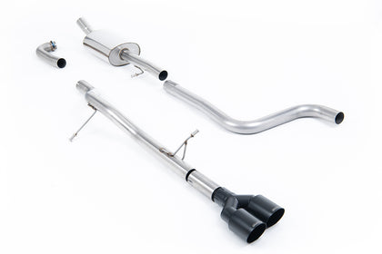Milltek cat-back udstødning til Ford Fiesta Mk8 1.0T EcoBoost ST-Line 3 & 5 dørs, Road+, sorte tips – billede 4