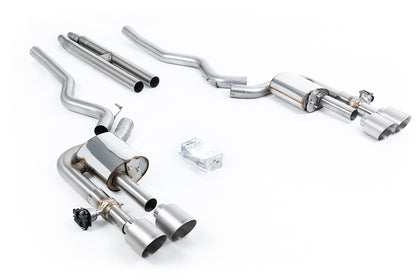 Milltek cat-back udstødning til Ford Mustang 5.0 V8 Mach 1 (Fastback), tips i børstet titanium – billede 3