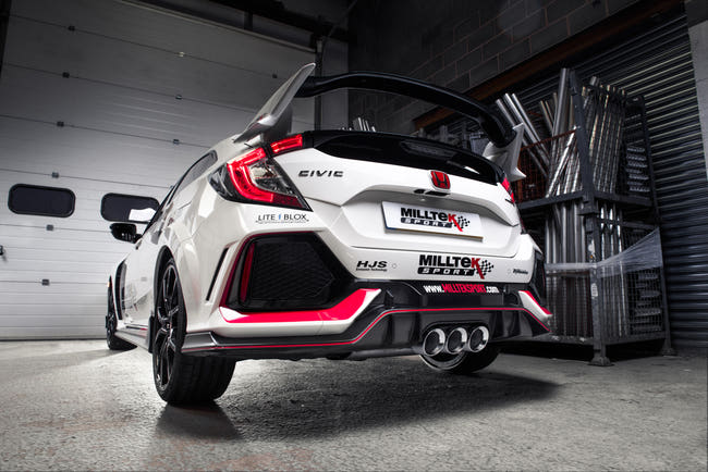 Milltek cat-back udstødning til Honda Civic Type R FK8 2.0 i-VTEC, polerede tips – billede 2