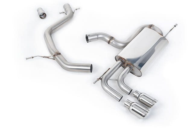 Milltek cat-back udstødning til Volkswagen Golf Mk6 GT 1.4 TSI 160PS, ikke-resoneret, polerede tips