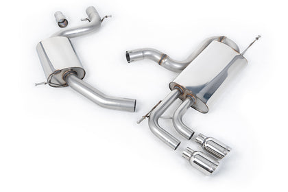 Milltek cat-back udstødning til Volkswagen Golf Mk6 GT 1.4 TSI 160PS, resoneret, polerede tips