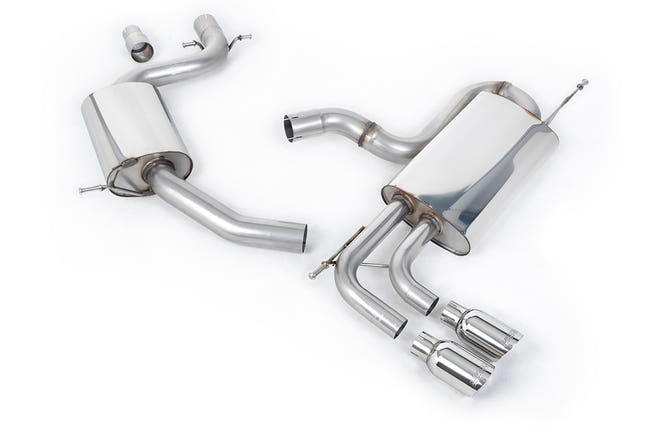 Milltek cat-back udstødning til Volkswagen Golf Mk6 GT 1.4 TSI 160PS, resoneret, polerede tips