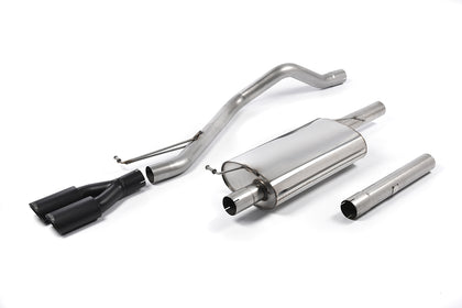 Milltek cat-back udstødning til Volkswagen Transporter \ Caravelle T5 LWB 1.9 TDi (85ps & 104ps) 2WD og 4MOTION, resoneret, sorte tips