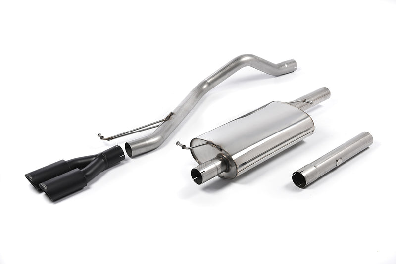 Milltek cat-back udstødning til Volkswagen Transporter \ Caravelle T5 LWB 1.9 TDi (85ps & 104ps) 2WD og 4MOTION, resoneret, sorte tips