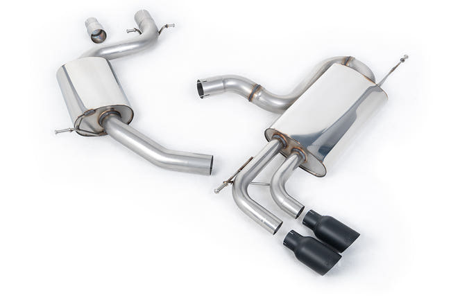 Milltek cat-back udstødning til Volkswagen Golf Mk6 GT 1.4 TSI 160PS, resoneret, sorte tips – billede 2