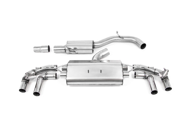 Milltek cat-back udstødning til Volkswagen Golf Mk8 R 2.0 TSI 320PS, resoneret, tips i børstet titanium – billede 2