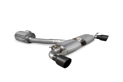 Scorpion cat-back udstødning til VW MK6 Golf GTI – resoneret, Daytona Ceramic, set skråt bagfra