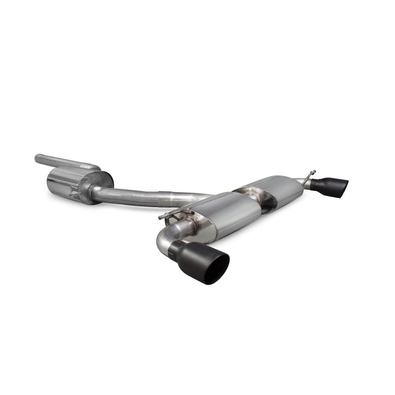 Scorpion cat-back udstødning til VW Scirocco R – resoneret, Daytona Ceramic, set skråt bagfra