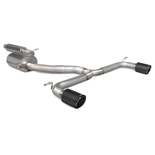 Scorpion cat-back udstødning til VW Golf MK7.5 1.5 TSI – resoneret, set skråt bagfra