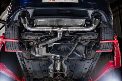 Scorpion cat-back udstødning til VW Golf MK7.5 1.5 TSI – resoneret, set nedefra
