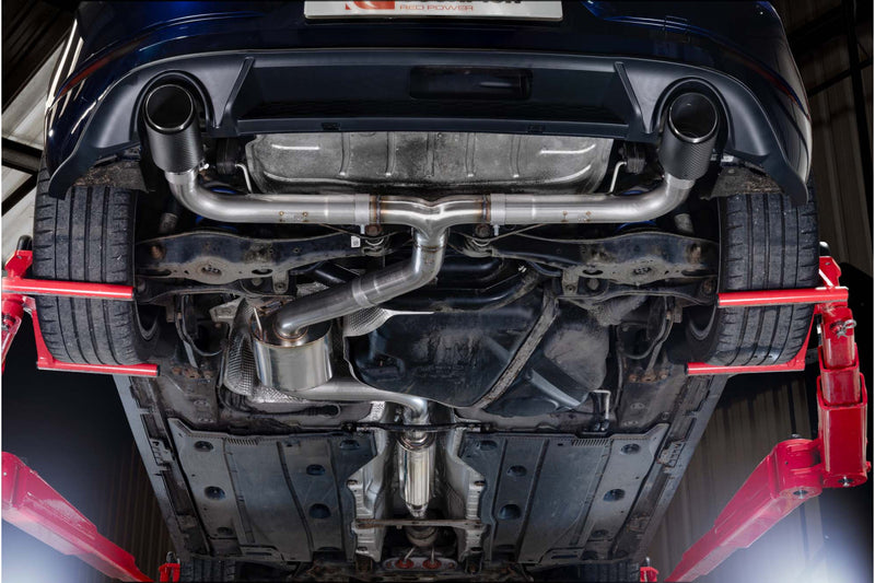 Scorpion cat-back udstødning til VW Golf MK7.5 1.5 TSI – resoneret, set nedefra