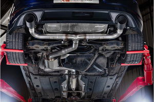 Scorpion cat-back udstødning til VW Golf MK7.5 1.5 TSI – resoneret, set nedefra
