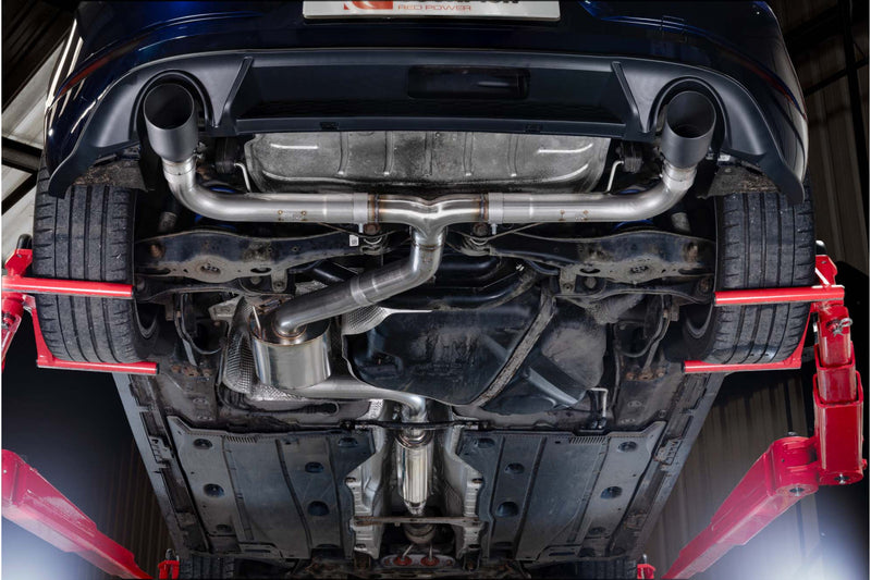 Scorpion cat-back udstødning til VW Golf MK7.5 1.5 TSI – resoneret, set nedefra