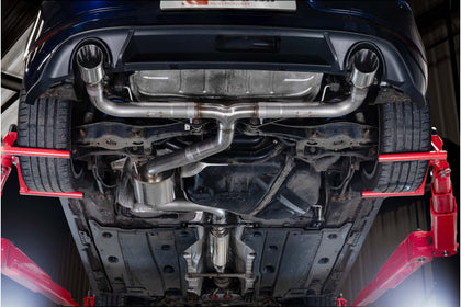 Scorpion cat-back udstødning til VW Golf MK7.5 1.5 TSI – resoneret, set nedefra