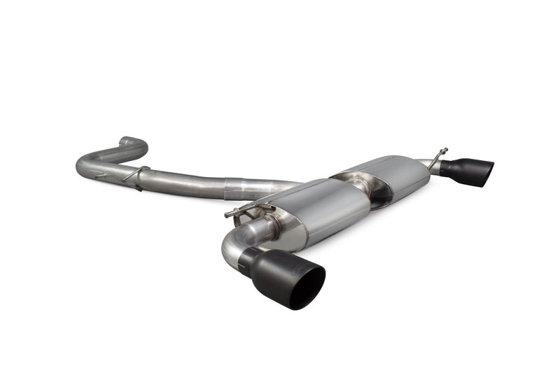 Scorpion cat-back udstødning til VW MK6 Golf GTI – ikke-resoneret, Daytona Ceramic, set skråt bagfra