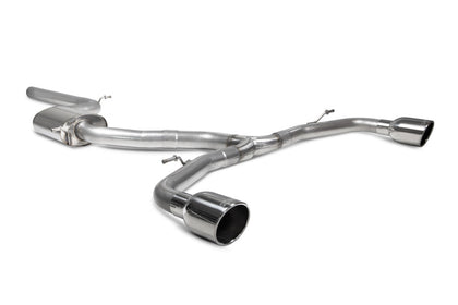 Scorpion GPF-back udstødning til VW MK8 Golf GTI – ikke-resoneret, Indy, set skråt bagfra
