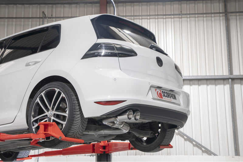 Scorpion cat-back udstødning til VW Golf MK7 GTD – ikke-resoneret, Daytona, set fra siden