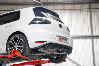 Scorpion cat-back udstødning til VW Golf MK7 GTD – ikke-resoneret, Ascari (Twin), set fra siden