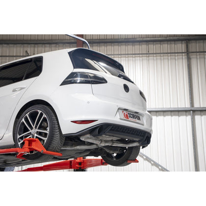 Scorpion cat-back udstødning til VW Golf MK7 GTD – ikke-resoneret, Daytona Ceramic, set fra siden