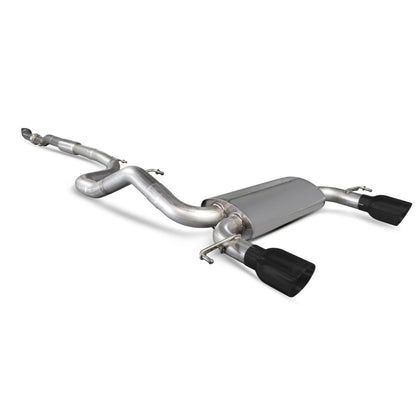 Scorpion cat-back udstødning til Opel Corsa E VXR – resoneret, Daytona Ceramic, set skråt bagfra