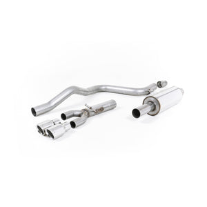 Milltek cat-back udstødning til Seat Leon FR 2.0 TDI 150 SC og 5 dørs (manual og DSG-auto), resoneret, polerede tips