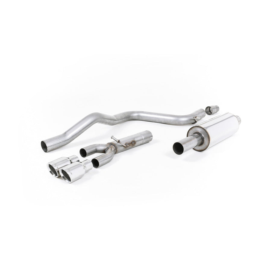 Milltek cat-back udstødning til Seat Leon FR 2.0 TDI 150 SC og 5 dørs (manual og DSG-auto), resoneret, polerede tips