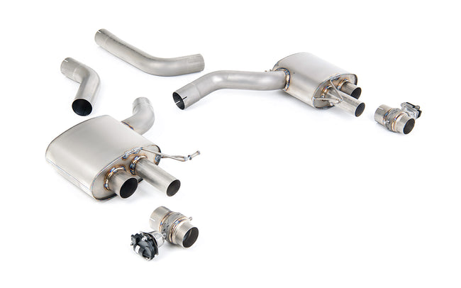 Milltek axle-back udstødning til Audi RS6 C8 4.0 V8 bi-turbo, tips i børstet titanium