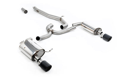 Milltek cat-back udstødning til Volkswagen Golf MK7 1.8TSI Alltrack 4Motion, ikke-resoneret, tips i kulfiber
