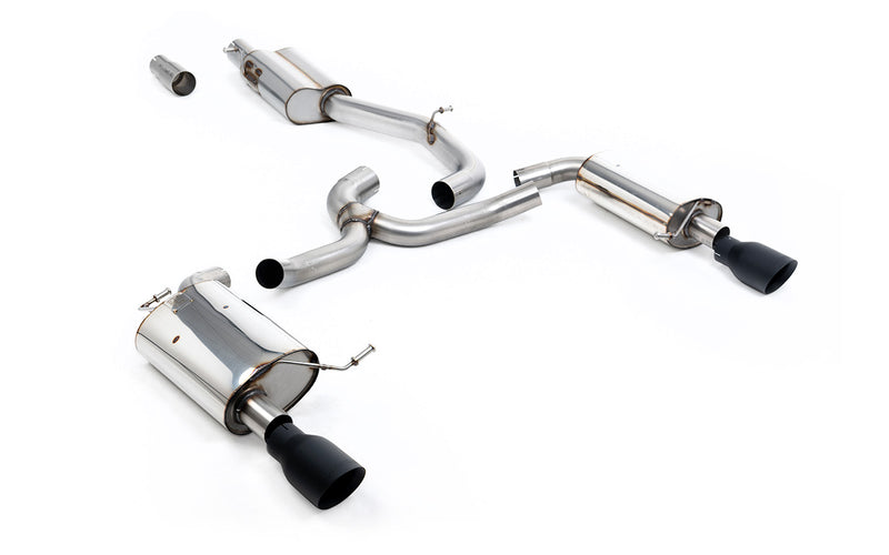 Milltek cat-back udstødning til Volkswagen Golf MK7 1.8TSI Alltrack 4Motion, resoneret, sorte tips