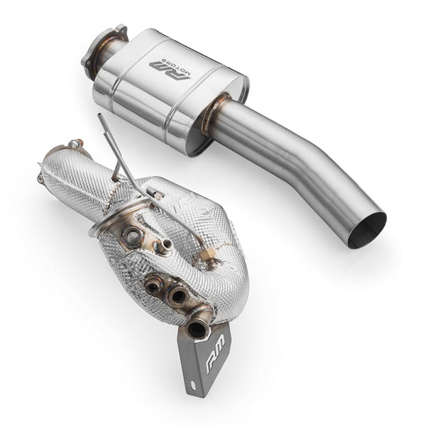 RM Motors Downpipe Sæt Audi A4 S4 / Avant Quattro / Avant 3.0 TDI, Uden Katalysator, Med Lyddæmper, Sæt med Lyddæmper Og Varmeskjold - billede 2
