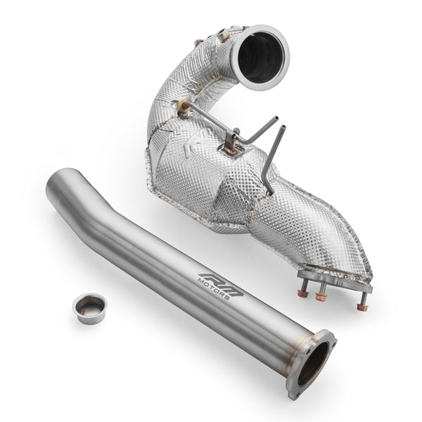 RM Motors Downpipe Sæt Audi A8 S8 / Quattro 3.0 TDI, Euro 6, Uden Lyddæmper Og Med Varmeskjold