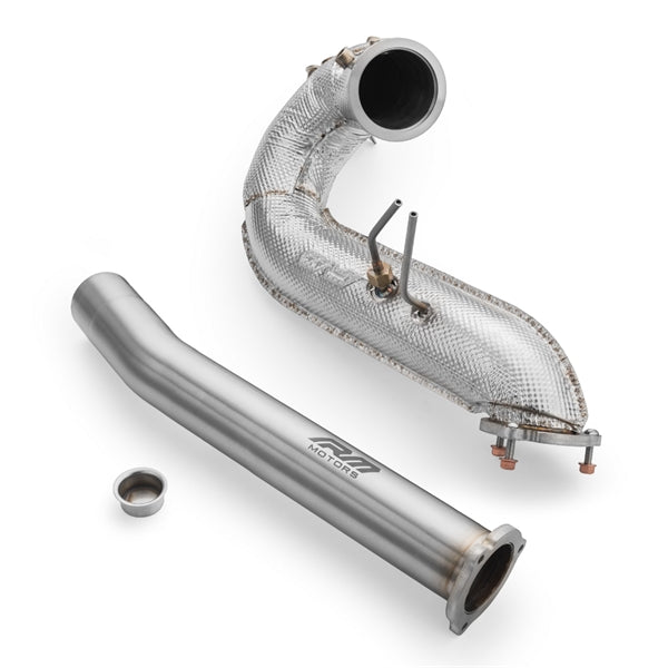 RM Motors Downpipe Sæt Audi A8 S8 / Quattro 3.0 TDI – katalysator Uden, lyddæmper Uden, varmeskjold Med