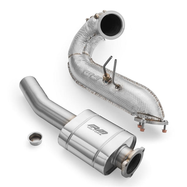 RM Motors Downpipe Sæt Audi Q5 3.0 TDI, Uden Katalysator, Med Lyddæmper, Uden Sæt Lyddæmper Og Varmeskjold