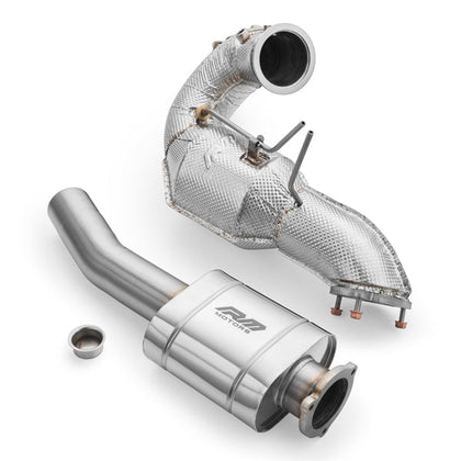 RM Motors Downpipe Sæt Audi Q5 3.0 TDI – katalysator Euro 6, lyddæmper Med, varmeskjold Med