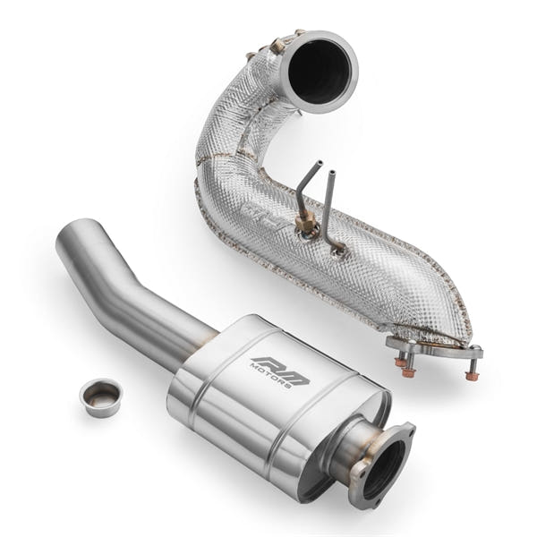 RM Motors Downpipe Sæt Audi Q5 3.0 TDI, Uden Katalysator, Med Lyddæmper, Uden Sæt Lyddæmper Og Varmeskjold